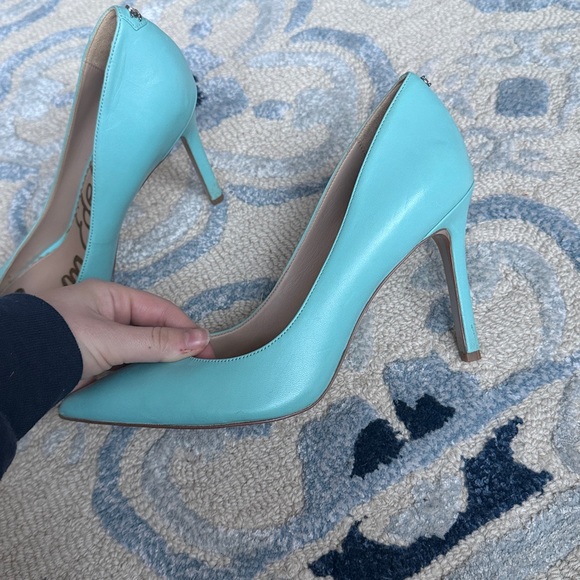 Sam Edelman Aquamarine Blue Pointy Toe Pumps Heels - Picture 6 of 7